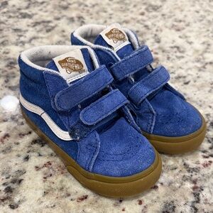 Vans Kids Blue and White High-Top Sneakers